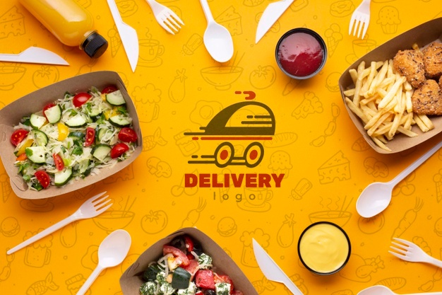 flat-lay-free-food-service-arrangement-with-background-mock-up_23-2148421300